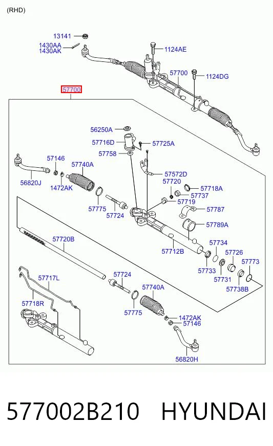 577002B210 Hyundai/Kia Listwa kierownicza (maglownica)