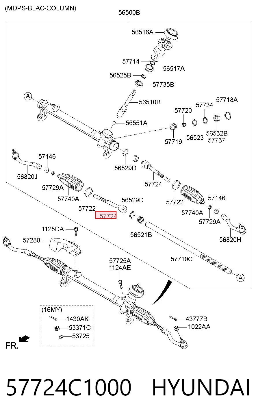 57724C1000 Hyundai/Kia Drążek kierowniczy