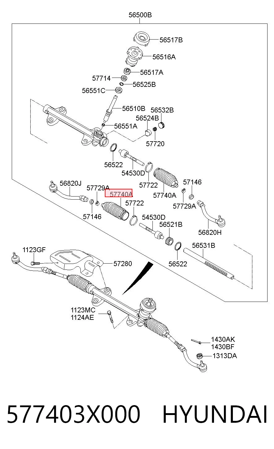 Osłona mechanizmu kierowniczego (maglownicy) Hyundai Elantra V sedana (MD) (2010 - 2017) cena, od 14,41 USD