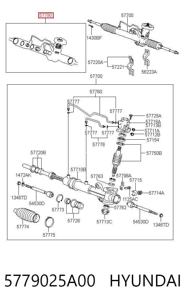 Zestaw naprawczy maglownicy (mechanizmu) (zestaw uszczelniaczy) do Hyundai Accent LC