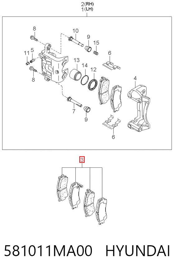 581011MA00 Hyundai/Kia Klocki hamulcowe przednie tarczowe