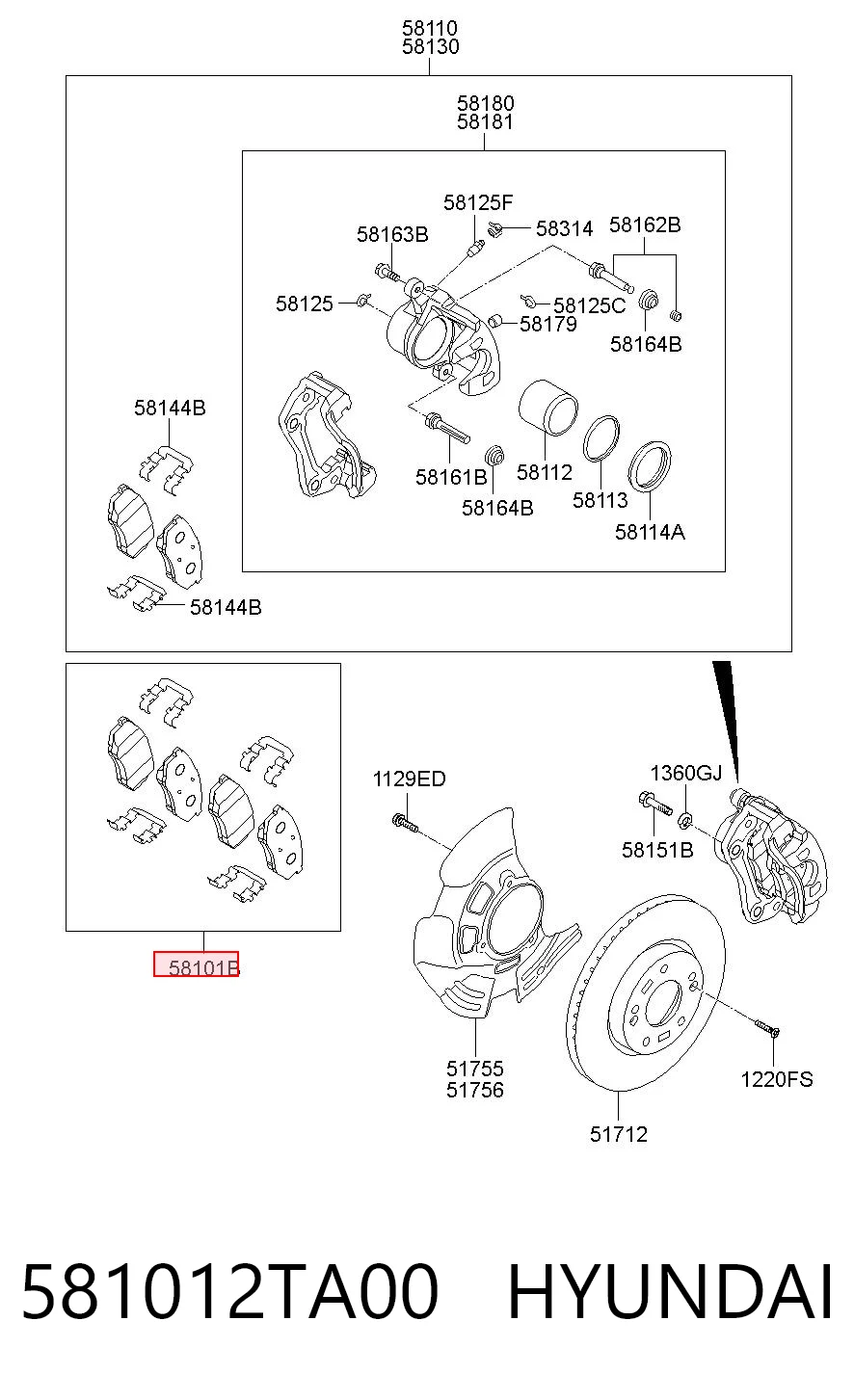 581012TA00 Hyundai/Kia