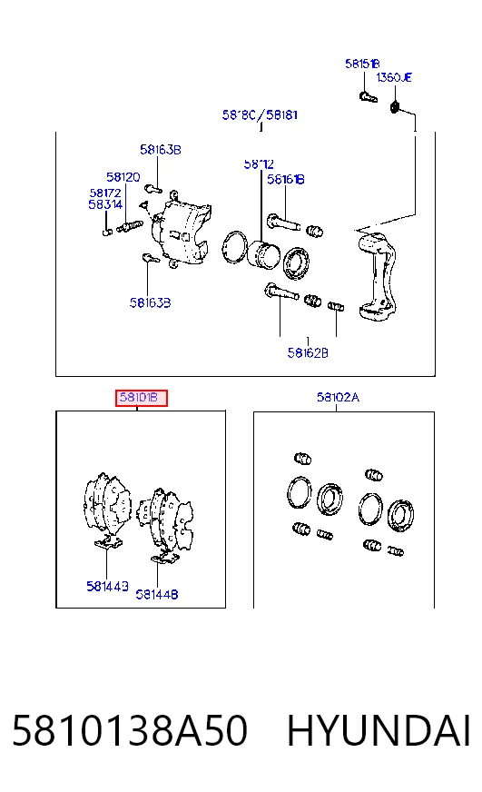 5810138A50 Hyundai/Kia Klocki hamulcowe przednie tarczowe