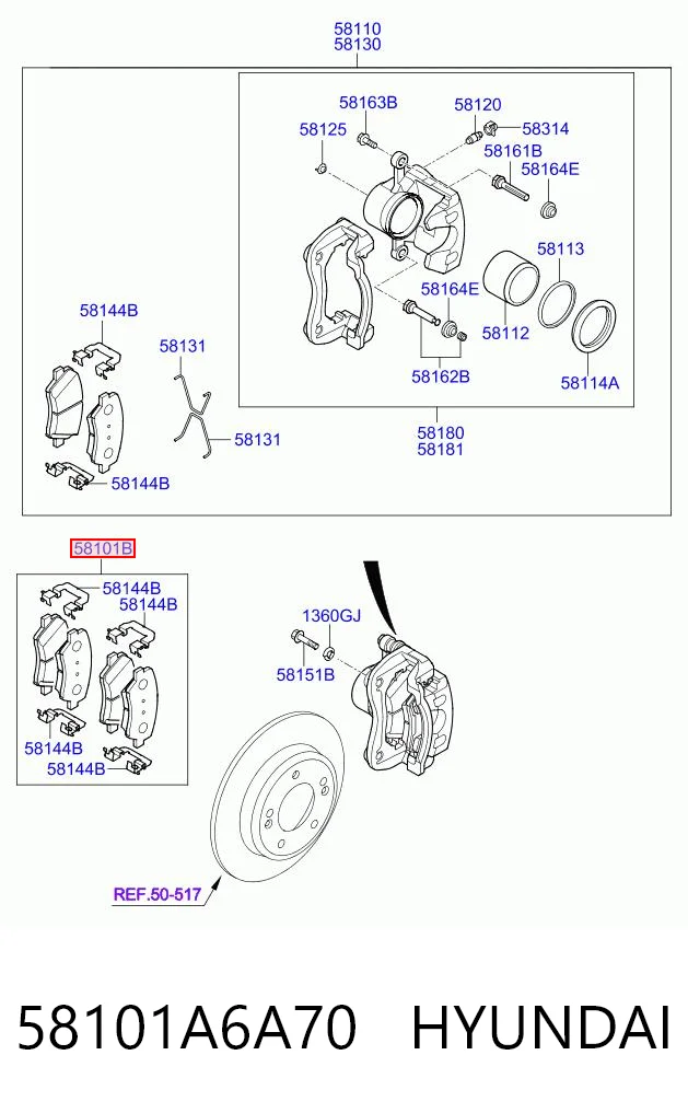 58101A6A70 Hyundai/Kia