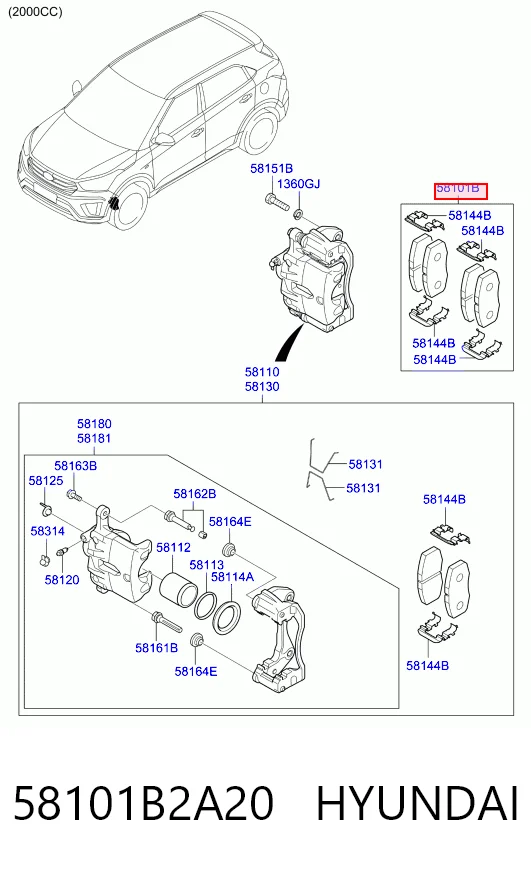 58101B2A20 Hyundai/Kia