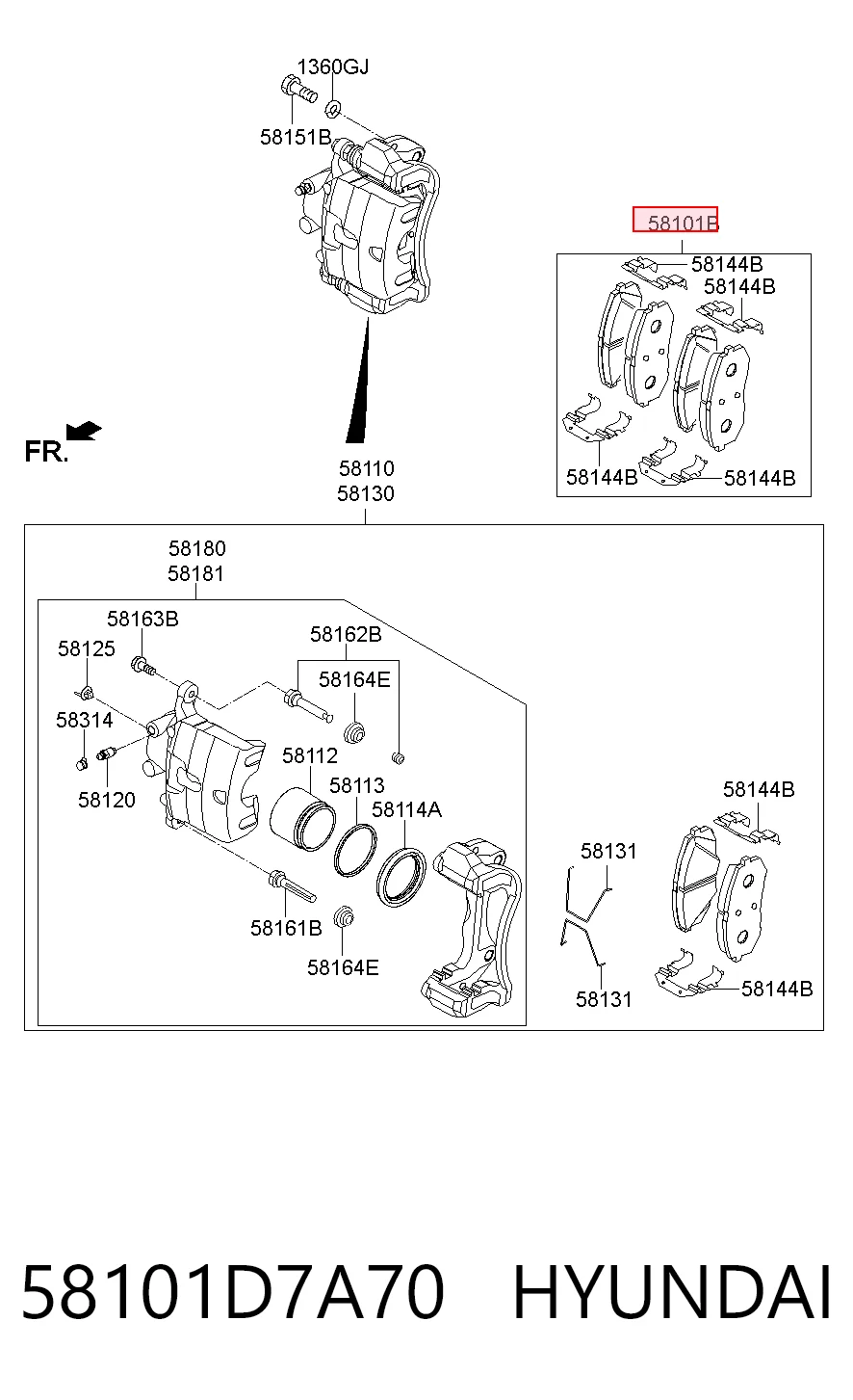 58101D7A70 Hyundai/Kia