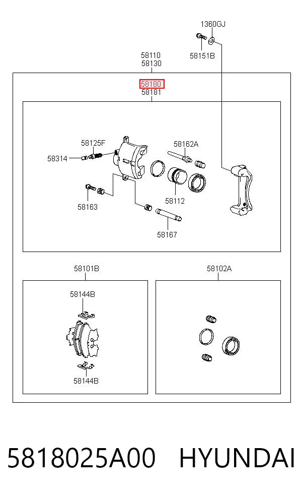 5818025A00 Hyundai/Kia
