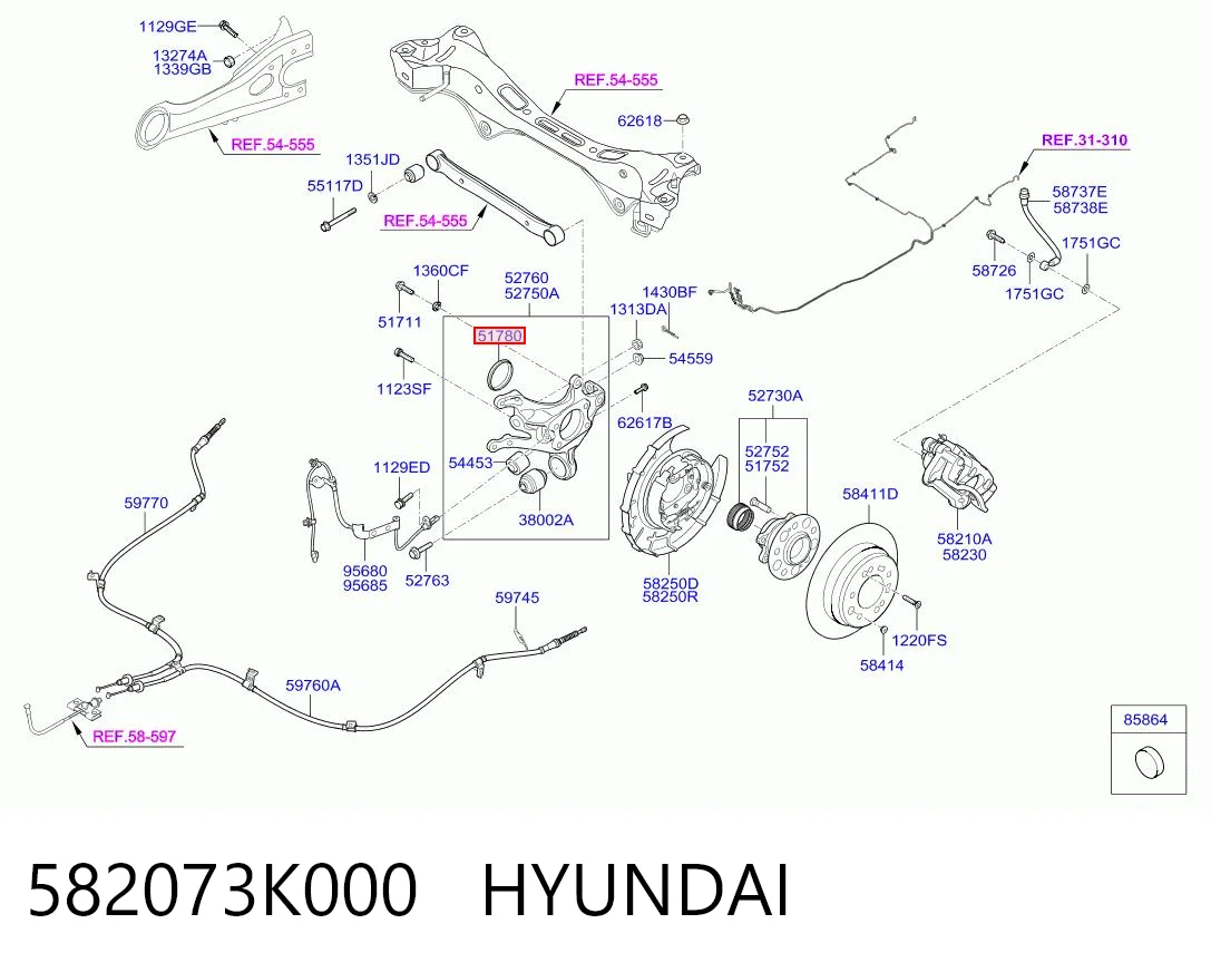 582073K000 Hyundai/Kia Pierścień ABS