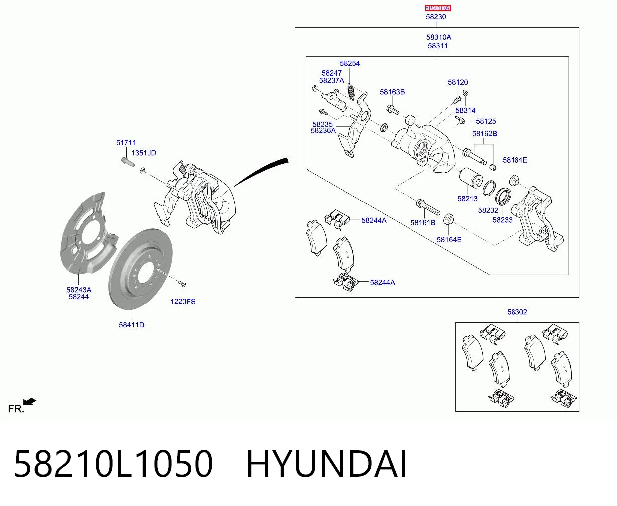 Zacisk hamulcowy tylny lewy do Hyundai Sonata VIII DN8