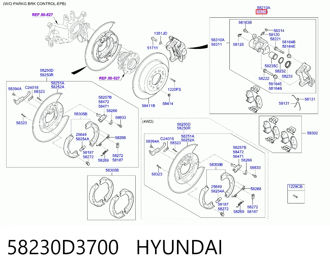 Zacisk hamulcowy tylny prawy do KIA Sportage IV QL