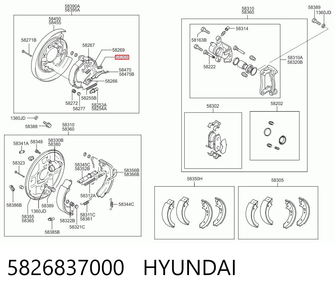 Kupić Zestaw naprawczy hamulca postojowego (ręcznego) Hyundai Sonata EU4 w dobrej cenie
