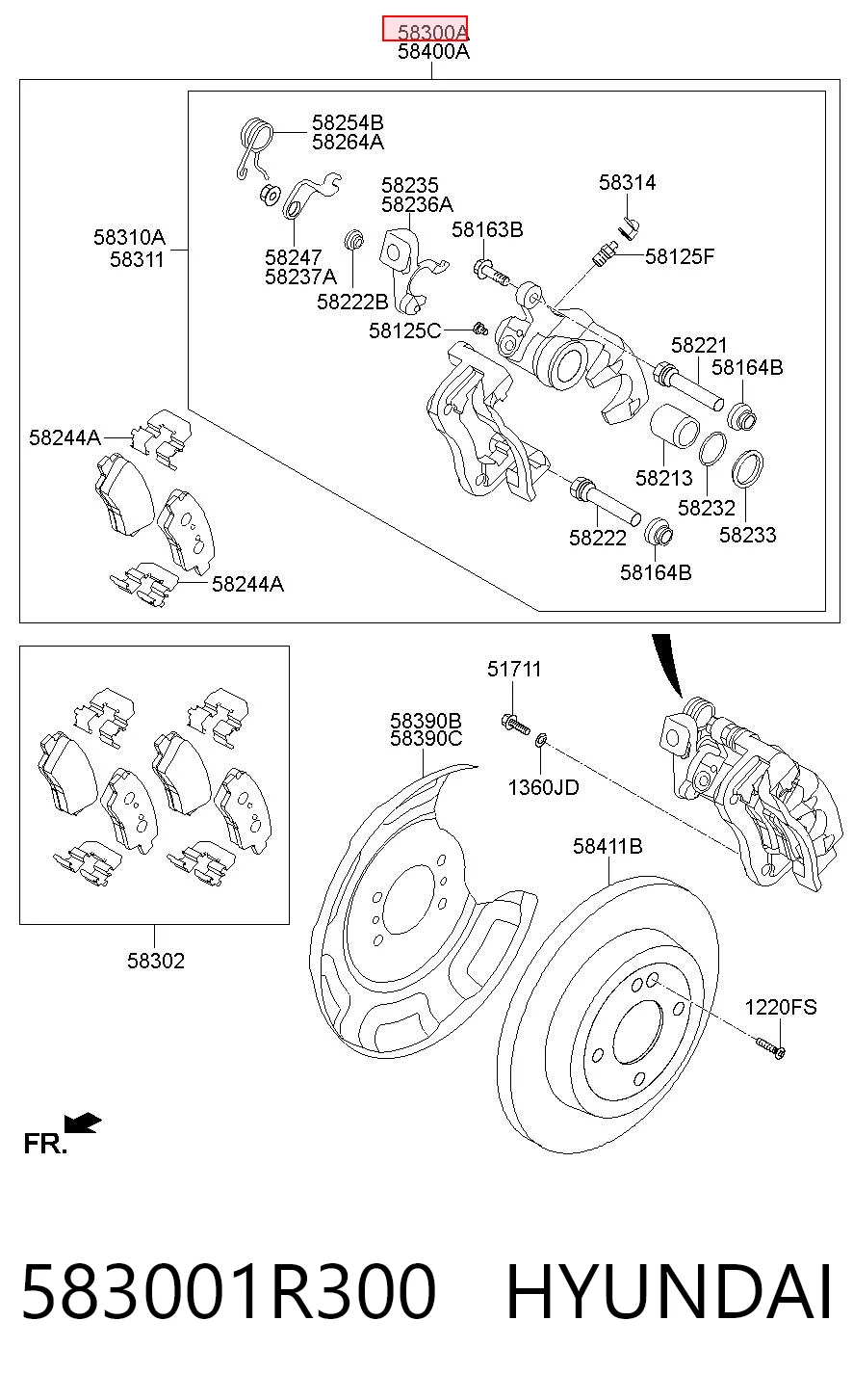 Zacisk hamulcowy tylny lewy Hyundai SOLARIS I sedana (SBR11) (2011 - 2017) cena, od 109,87 USD