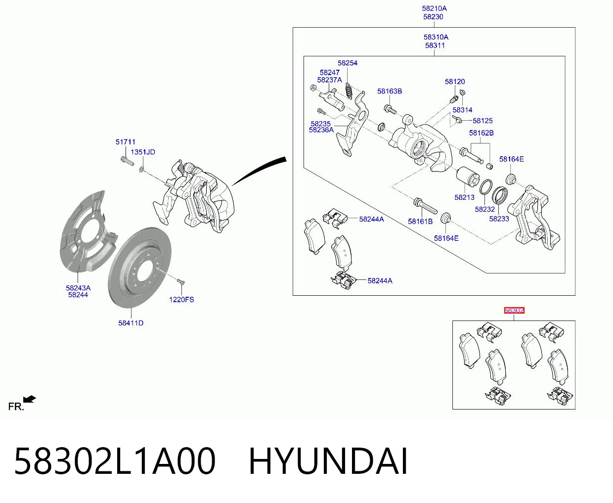 Do koszyka Okładziny (klocki) do hamulców tarczowych tylne Hyundai Sonata VIII DN8