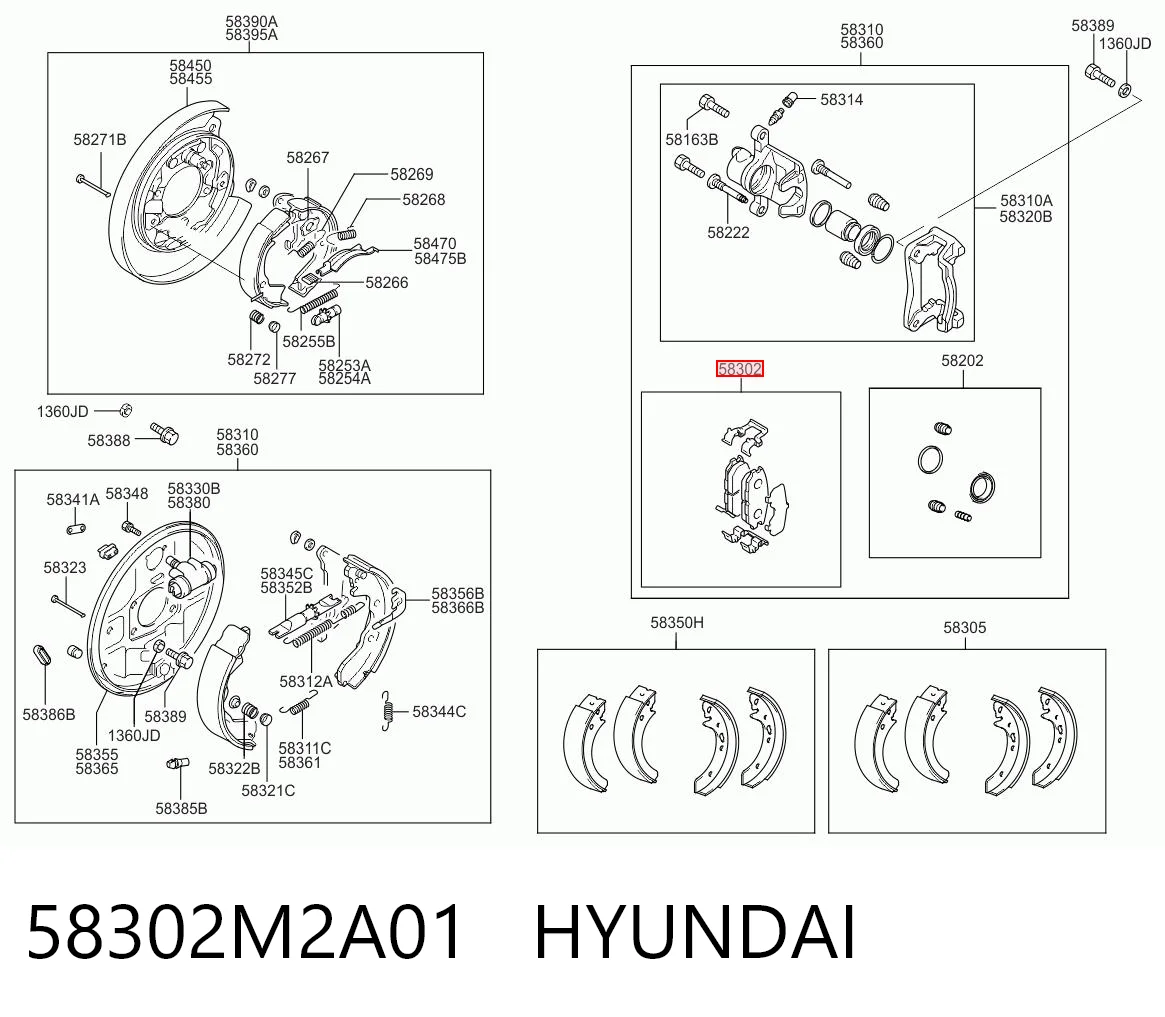 Do koszyka Okładziny (klocki) do hamulców tarczowych tylne Hyundai Galloper  JK