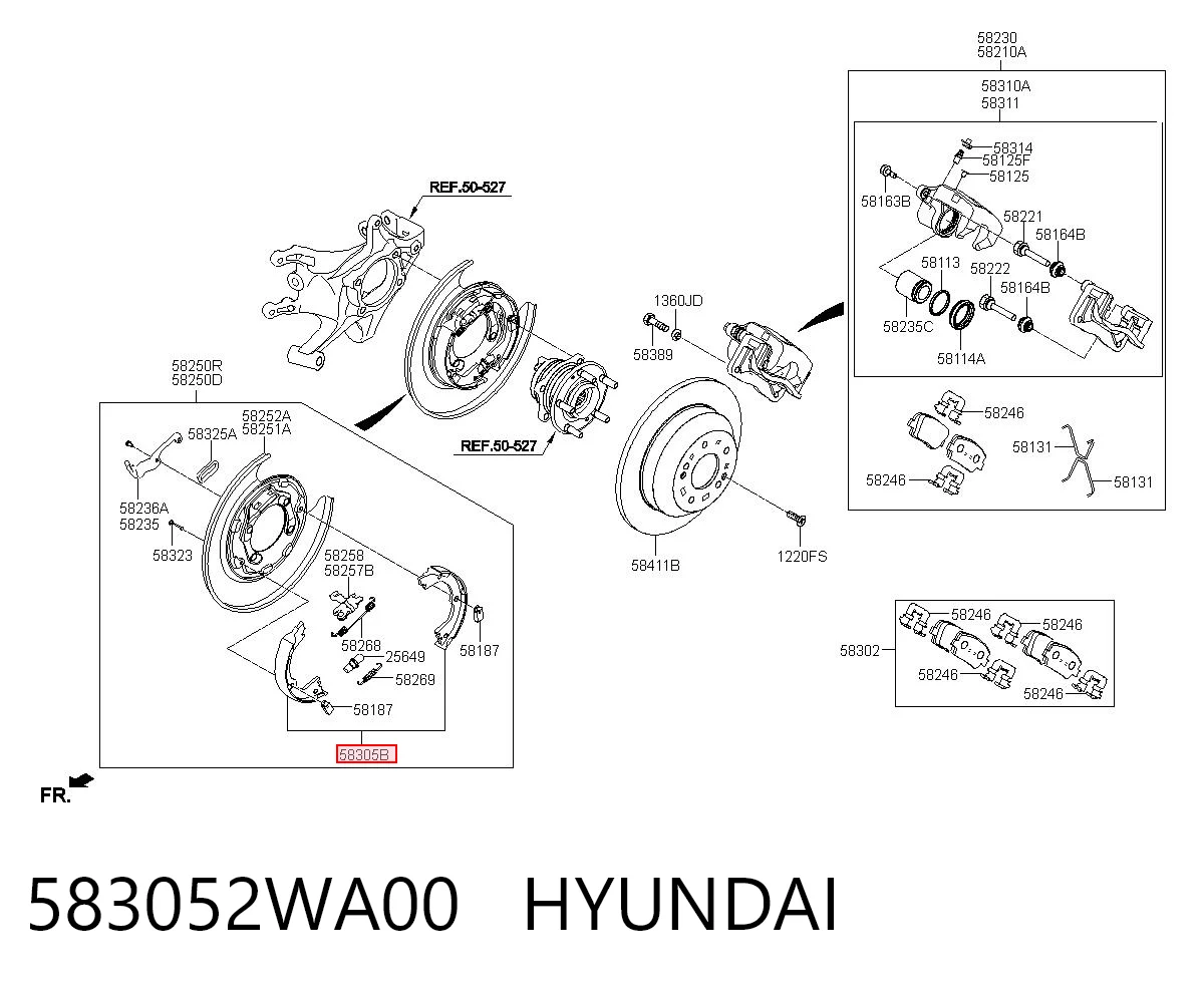 583052WA00 Hyundai/Kia Klocki hamulca ręcznego