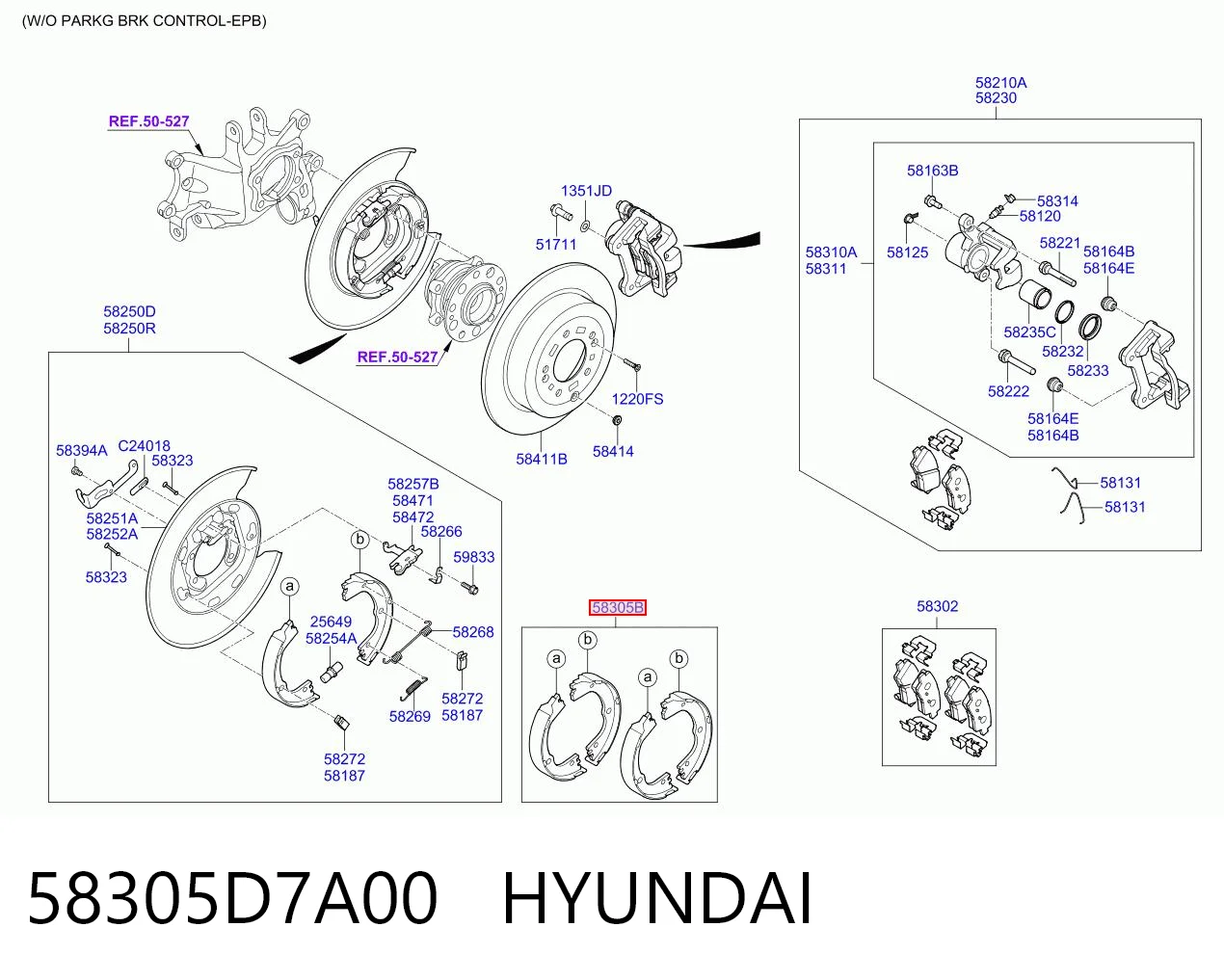 Klocki hamulca ręcznego Hyundai Tucson III SUV (TL) (2015 - 2023) cena, od 50,14 USD