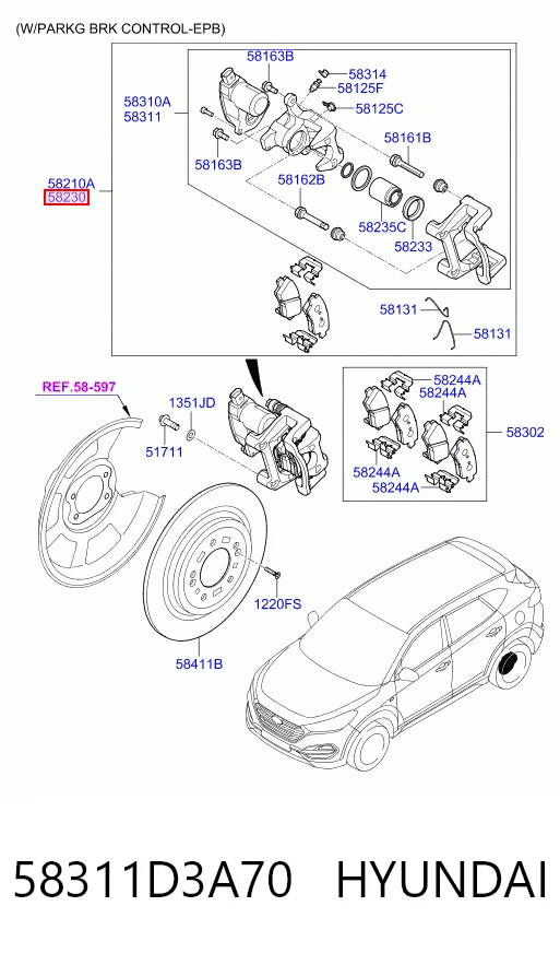  Zacisk hamulcowy tylny prawy KIA Sportage 4