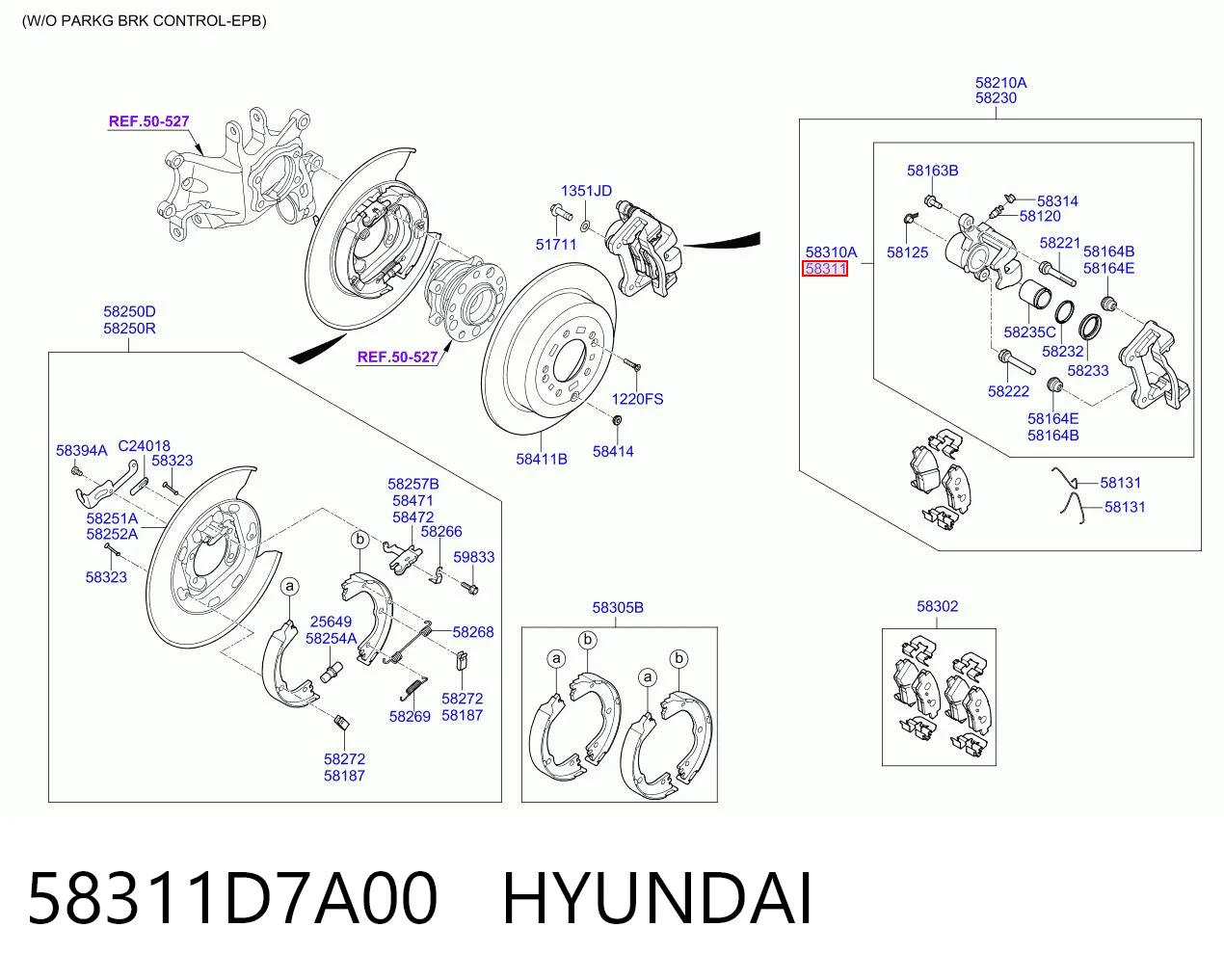 Zacisk hamulcowy tylny prawy Hyundai Tucson III SUV (TL) (2015 - 2023) cena, od 97,18 USD