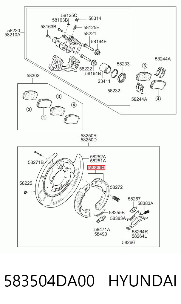 Klocki hamulca ręcznego KIA Carnival II minivan (GQ) (2001 - 2005) cena, od 53,13 USD