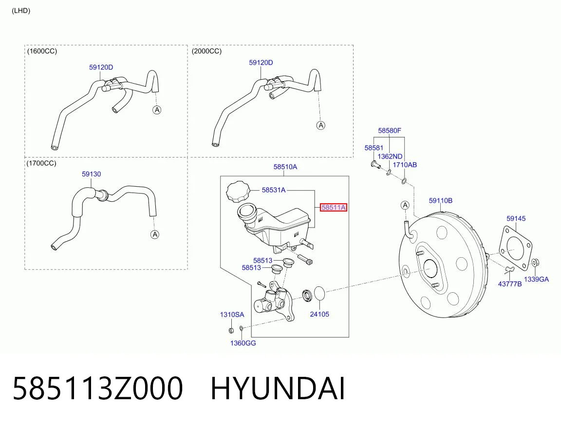 Kupić Zbiorniczek głównego cylindra hamulcowego (płynu hamulcowego) Hyundai I40  VF w dobrej cenie