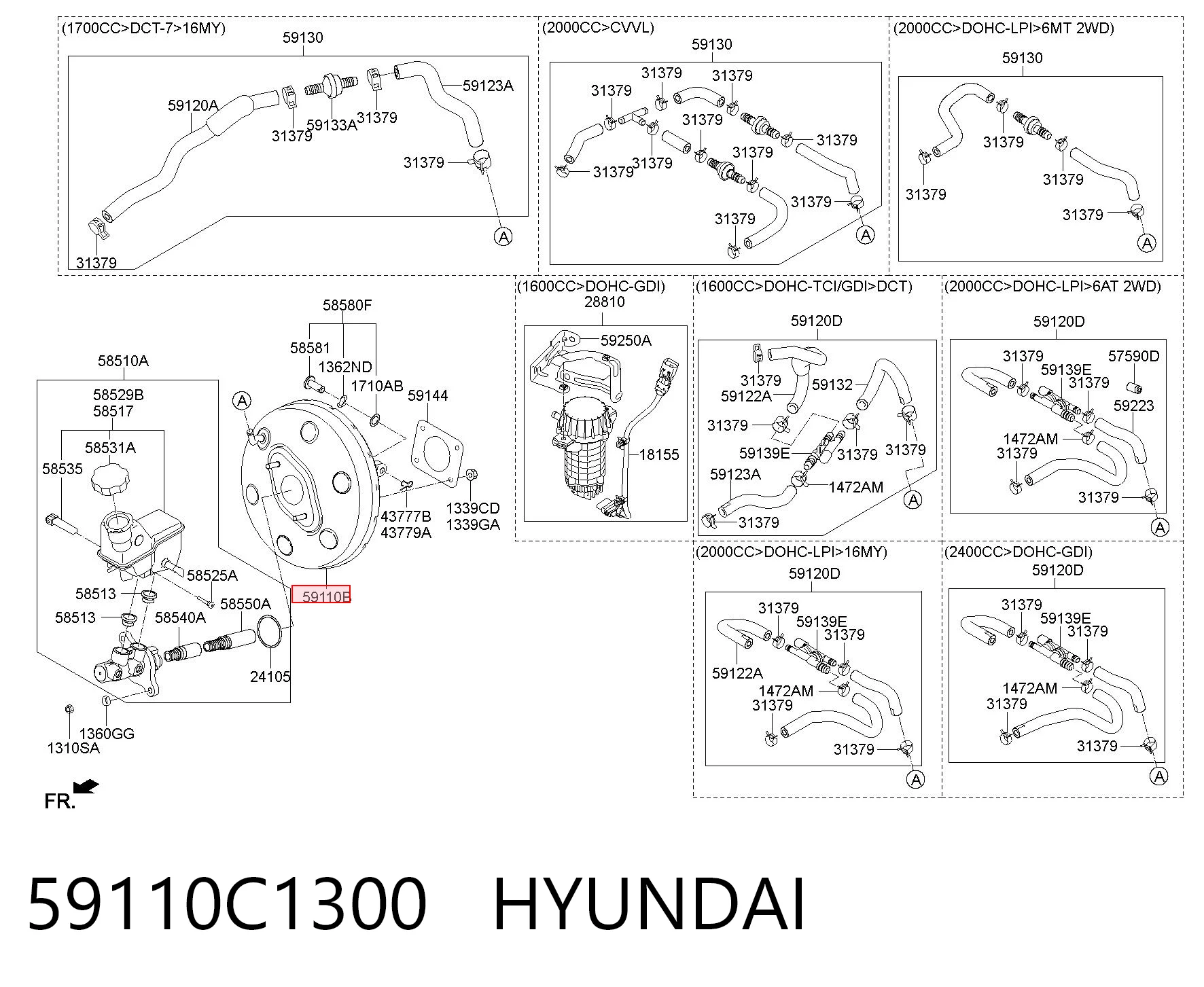 Wzmacniacz próżniowy hamulców do Hyundai Sonata VII LF