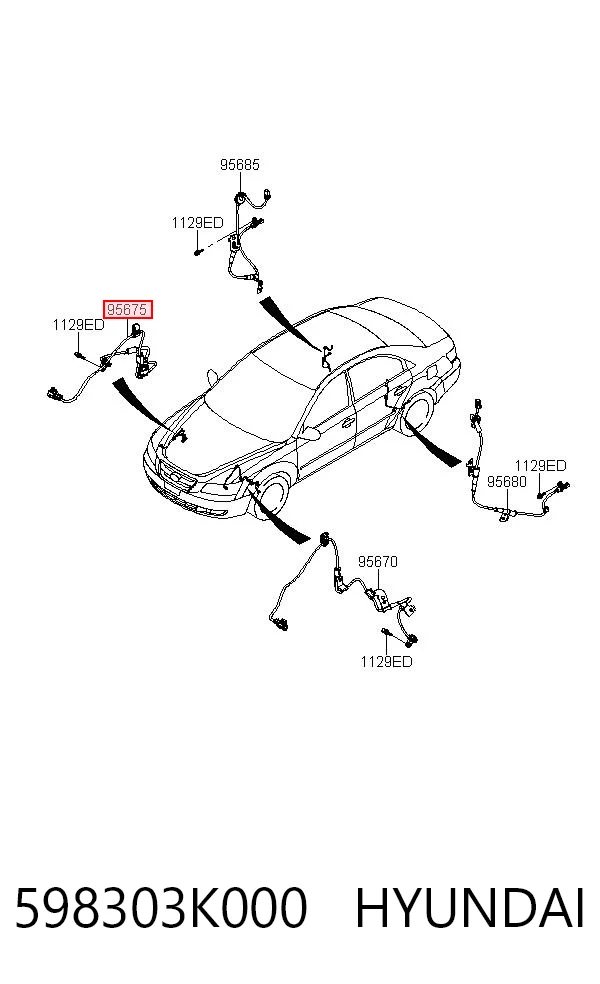 598303K000 Hyundai/Kia Czujnik ABS przedni prawy