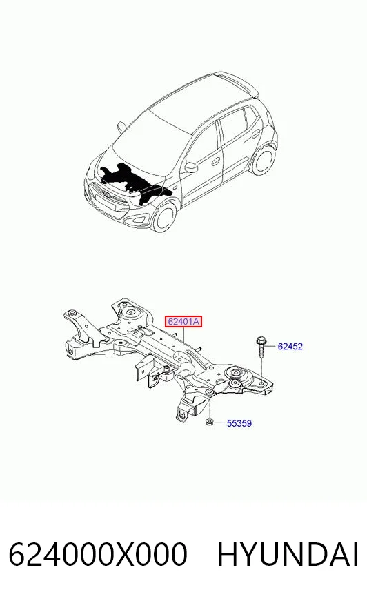 Korpus osi przedniej do Hyundai I10  PA