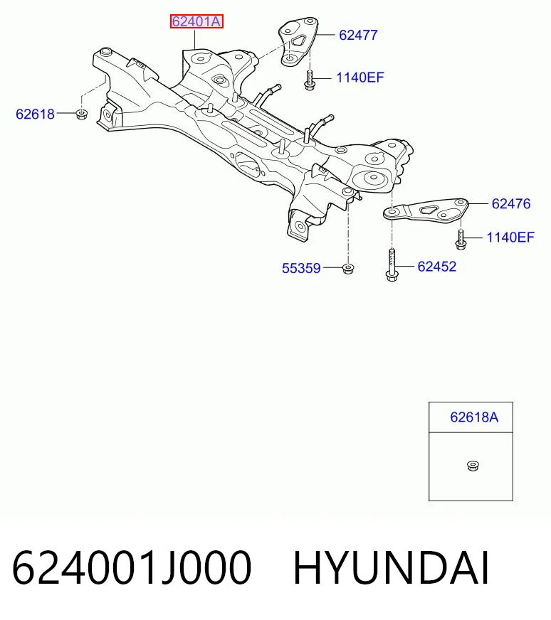 Korpus osi przedniej do Hyundai I20 I PB