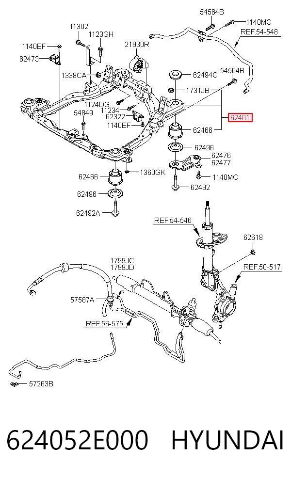 624052E000 Hyundai/Kia Korpus osi przedniej