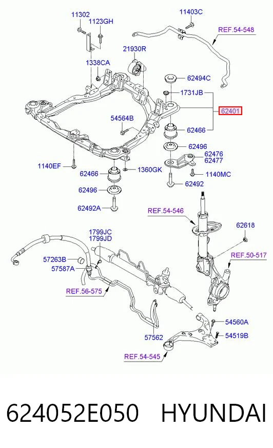 624052E050 Hyundai/Kia Korpus osi przedniej