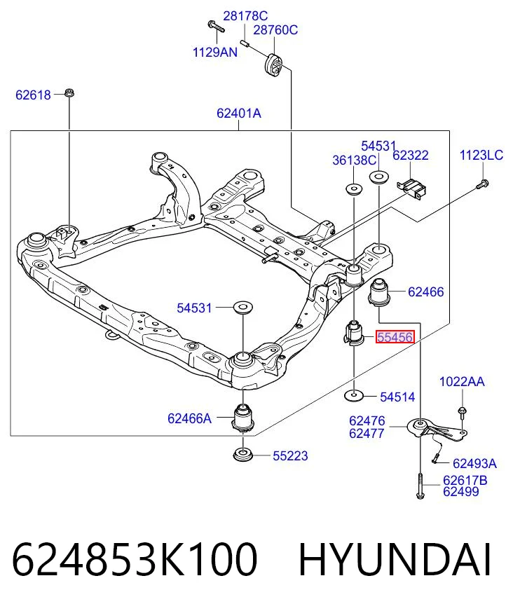 Kupić Tuleja (poduszka) przedniej belki  Hyundai Sonata V NF w dobrej cenie