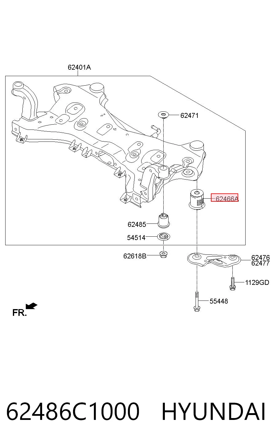 Tuleja (poduszka) przedniej belki  do Hyundai Sonata VII LF