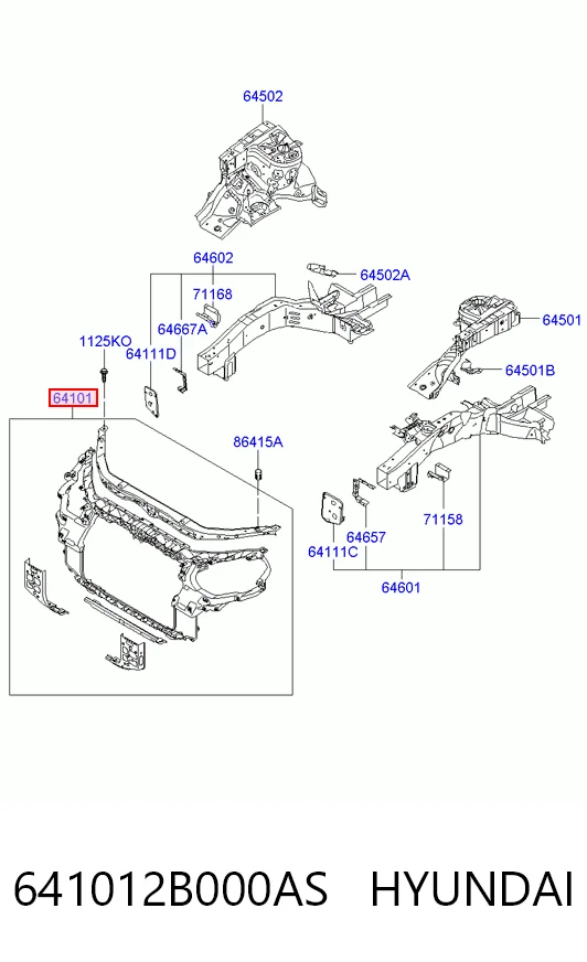 Osłona chłodnicy kompletna (panel mocowania reflektorów) do Hyundai Santa Fe II CM