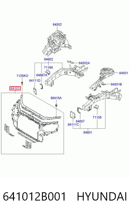 Osłona chłodnicy kompletna (panel mocowania reflektorów) Hyundai Santa Fe II SUV (CM) (2006 - 2012) cena, od 271,85 USD