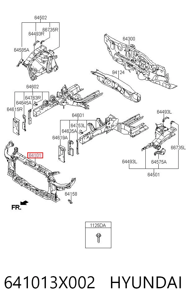Osłona chłodnicy kompletna (panel mocowania reflektorów) Hyundai Elantra V sedana (MD) (2010 - 2017) cena, od 52,55 USD