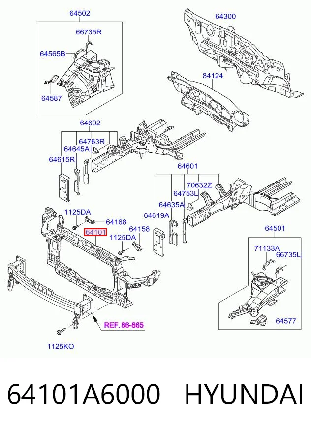 Osłona chłodnicy kompletna (panel mocowania reflektorów) do Hyundai I30  GDH
