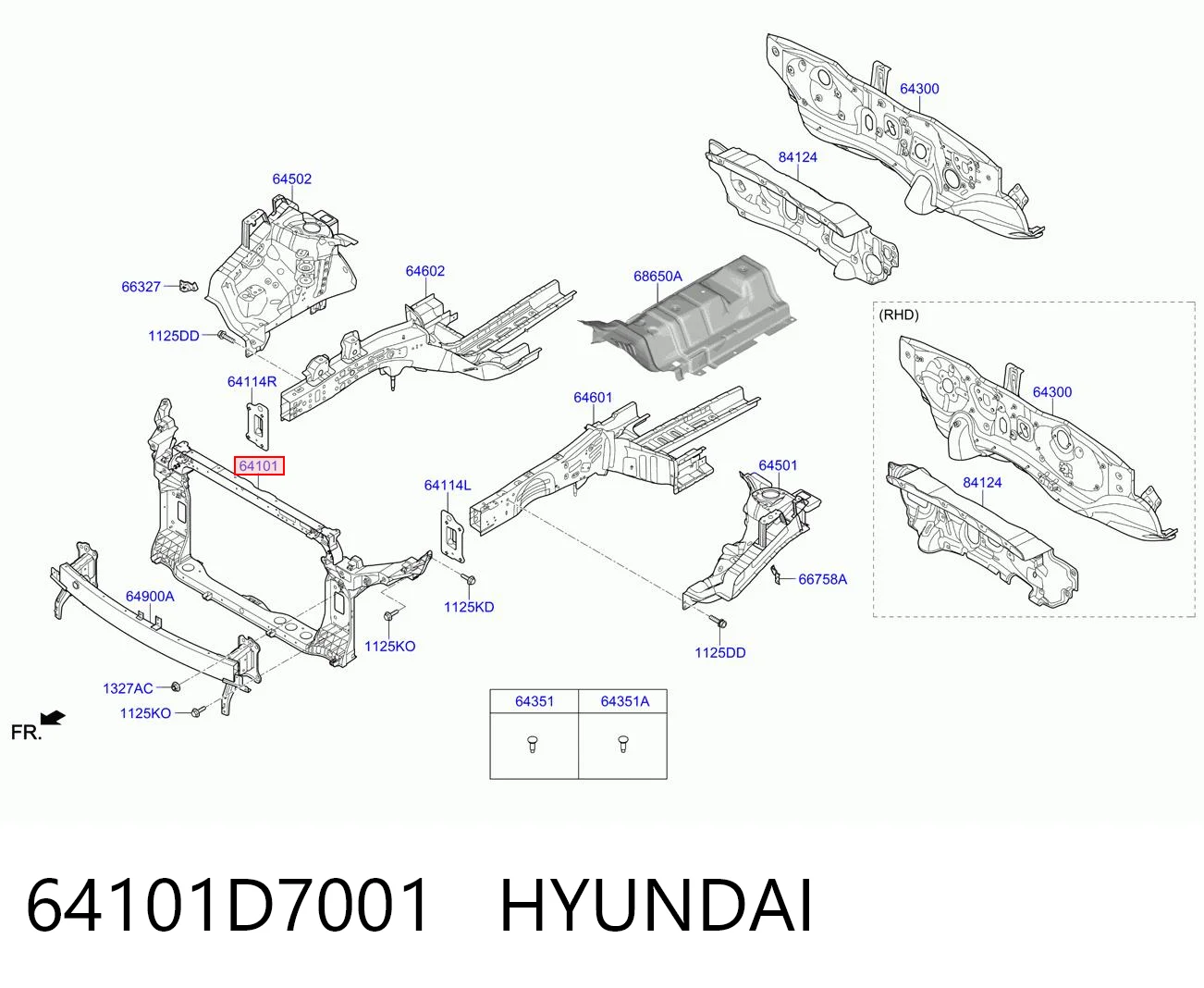 Osłona chłodnicy kompletna (panel mocowania reflektorów) do Hyundai Tucson TL