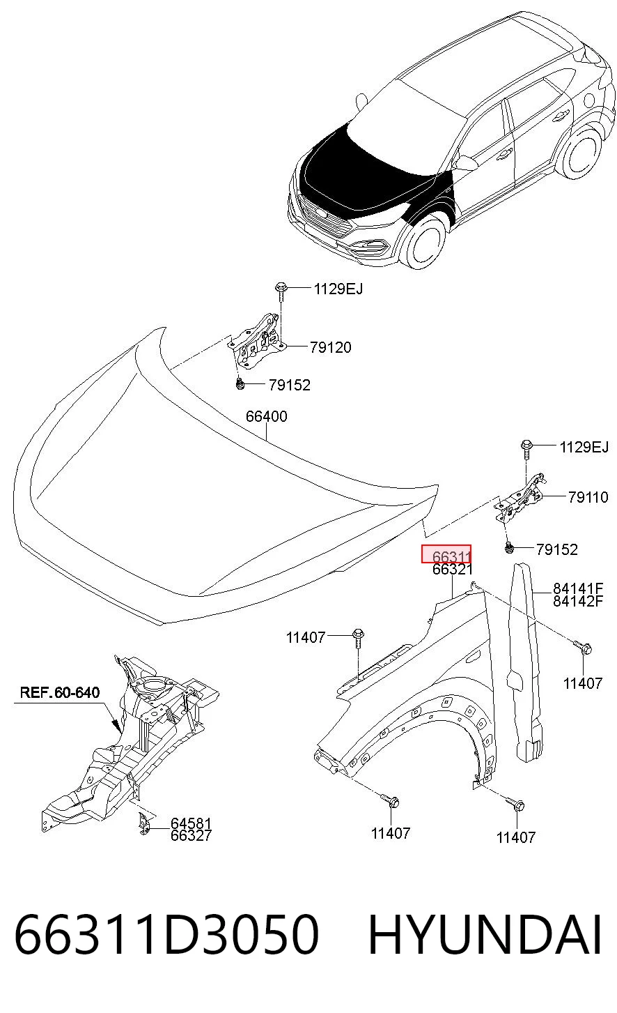 66311D3050 Hyundai/Kia