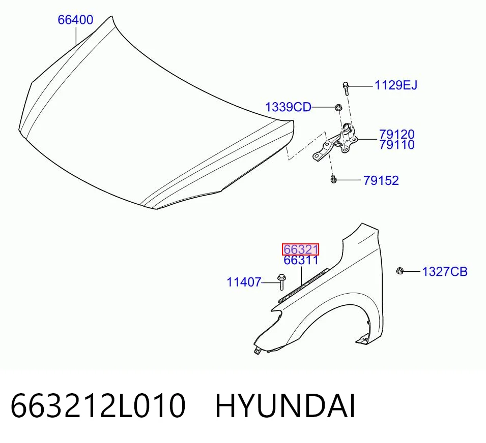 Błotnik przedni prawy do Hyundai I30  FD
