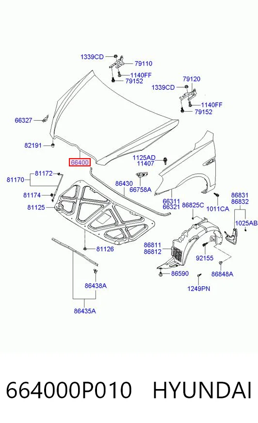 Maska silnika do Hyundai Accent III MC
