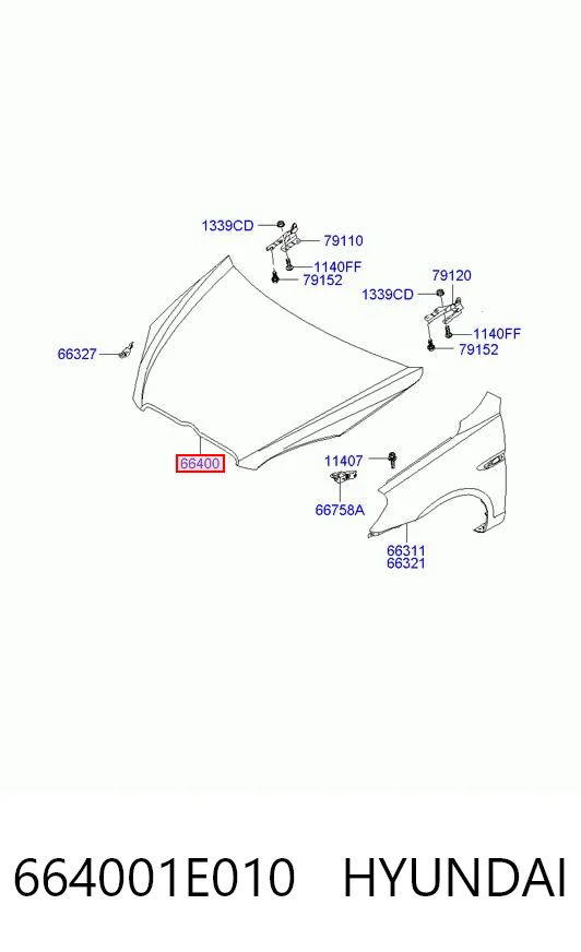 Maska silnika Hyundai Accent III sedana (MC) (2005 - 2012) cena, od 206,25 USD