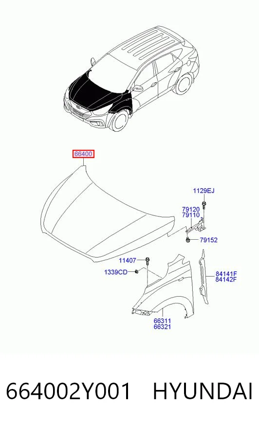 Do koszyka Maska silnika Hyundai Tucson II TM