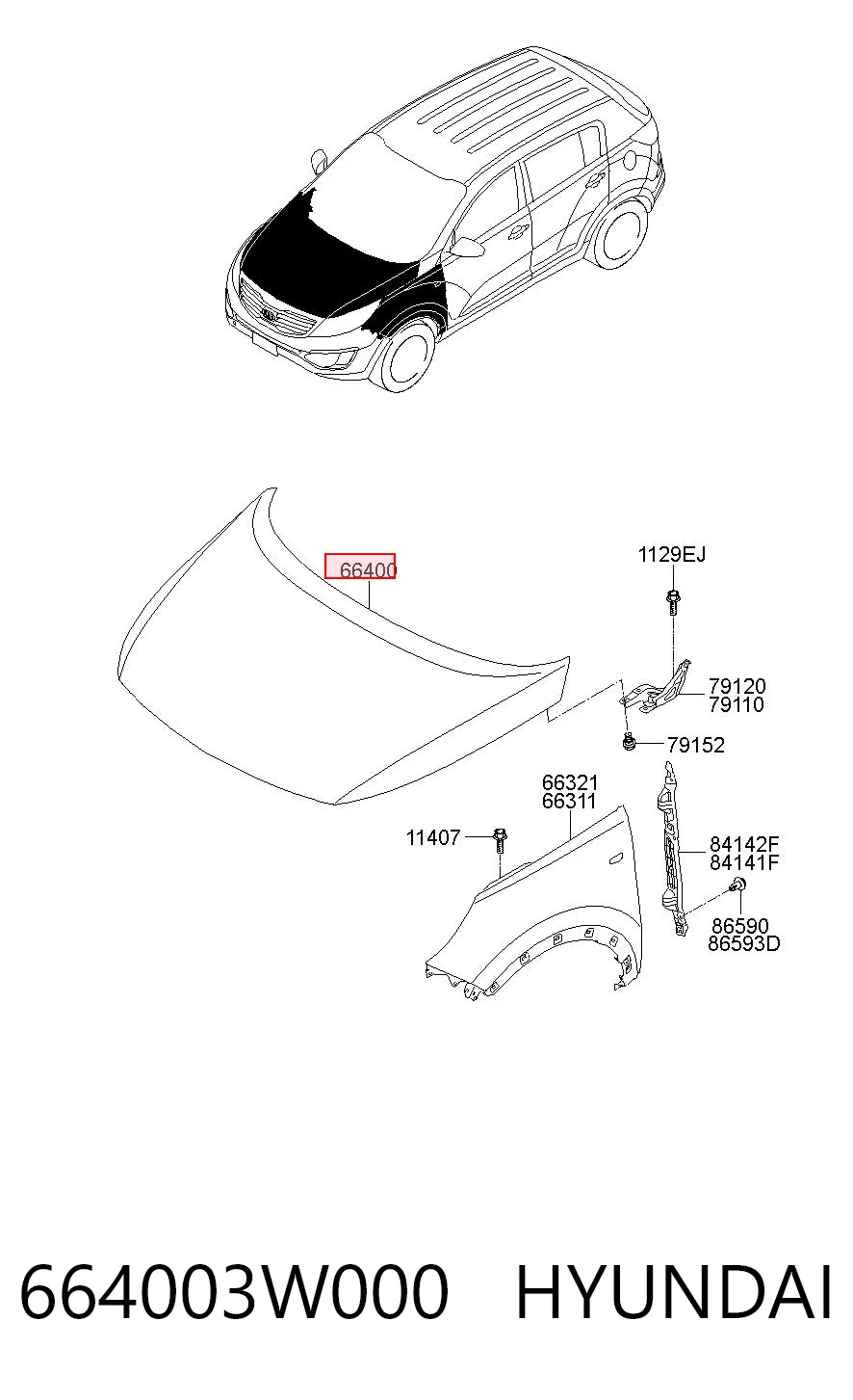 664003W000 Hyundai/Kia