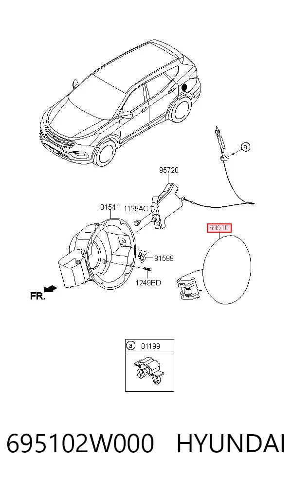 Klapka wlewu paliwa do Hyundai Santa Fe DM