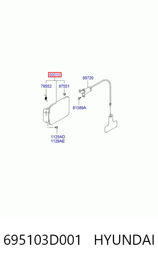 Klapka wlewu paliwa do Hyundai Sonata IV EU4
