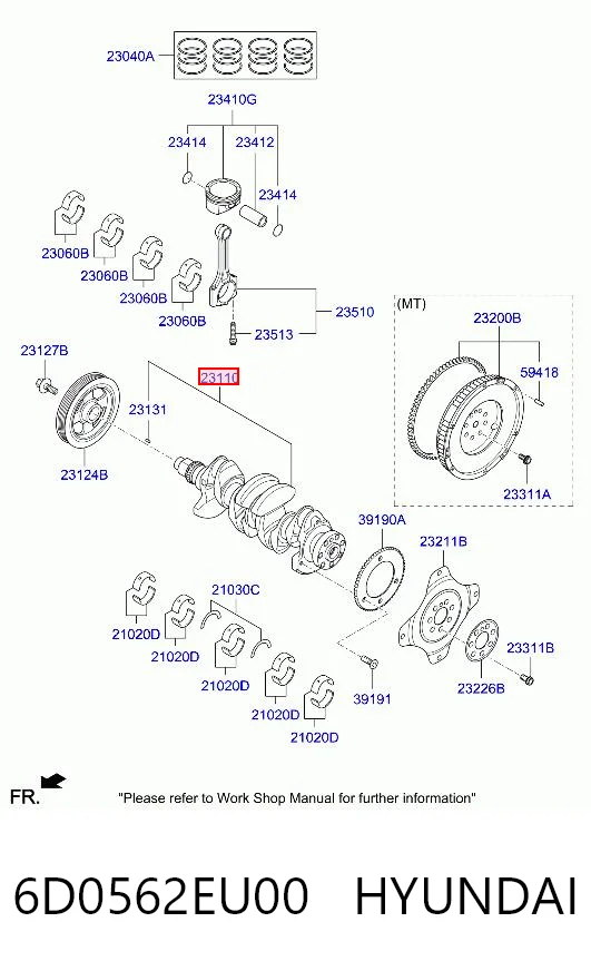 Wał korbowy silnika do Hyundai Tucson III TL