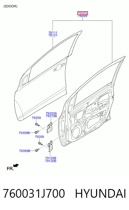Drzwi przednie lewe Hyundai I20 I hatchback (PB) (2008 - 2012) cena, od 179,68 USD