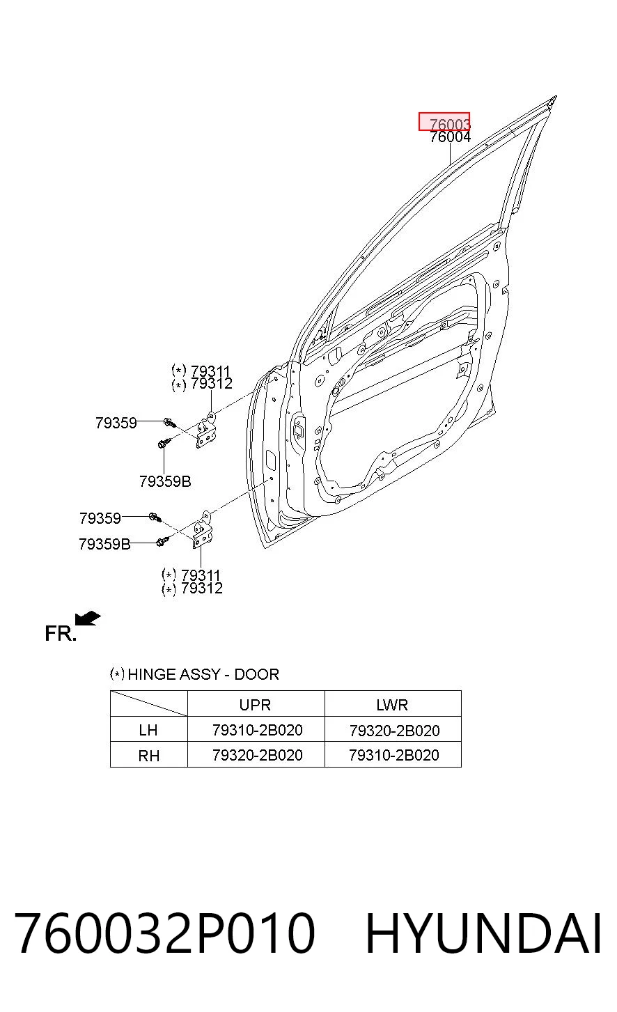 760032P010 Hyundai/Kia