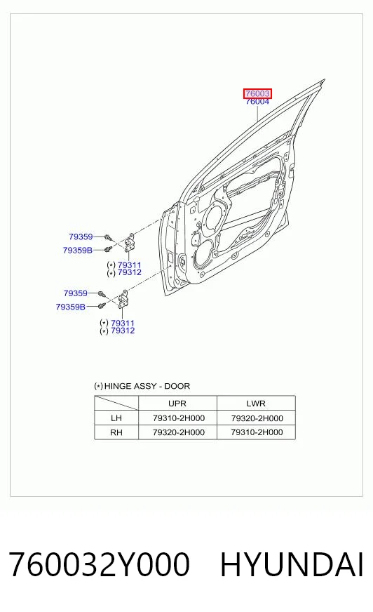 760032Y000 Hyundai/Kia