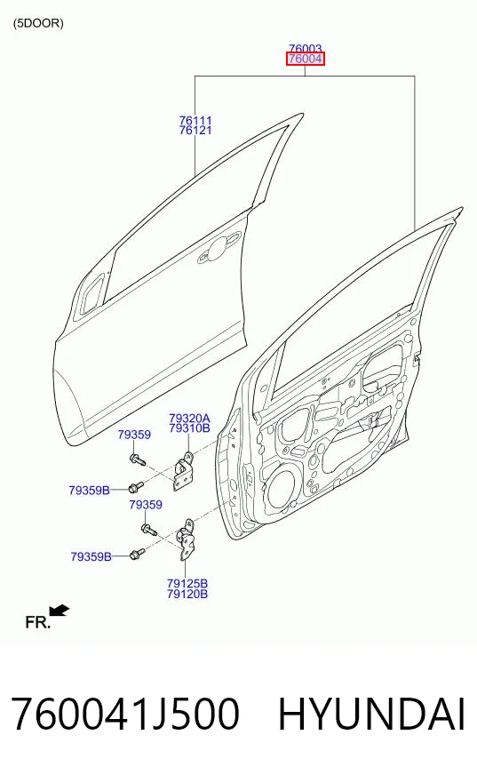 Drzwi przednie prawe do Hyundai I20 I PB